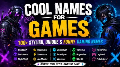 Cool names for games with stylish, unique, and funny gaming name ideas