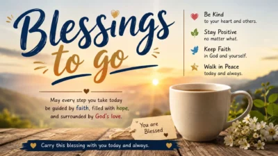 Blessings to Go with a peaceful message of faith, hope, and daily inspiration