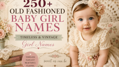 Old fashioned baby girl names featuring timeless, vintage, and classic girl names with beautiful meanings.