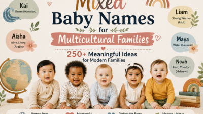 Mixed baby names with meaningful ideas for multicultural families and mixed heritage babies.