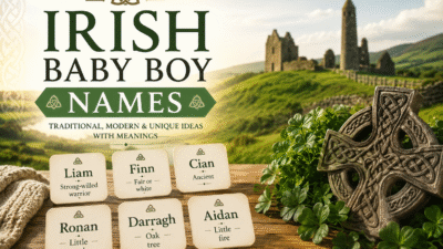 Irish baby boy names with meanings and Irish-inspired background