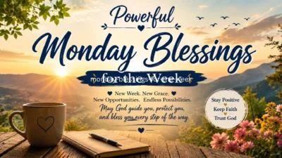 Peaceful Monday blessings for the week with morning light and inspiring words